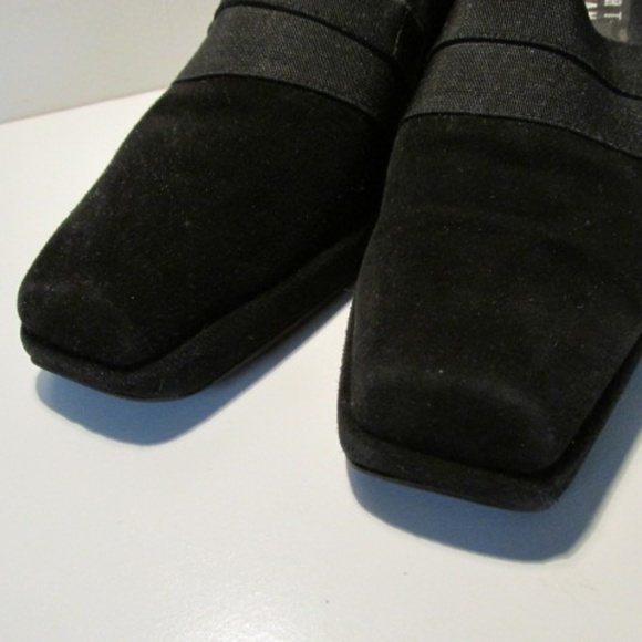 Black Stuart Weitzman Slip-on Platform Wedge Loafers, Size 8.5 - Picture 3 of 6